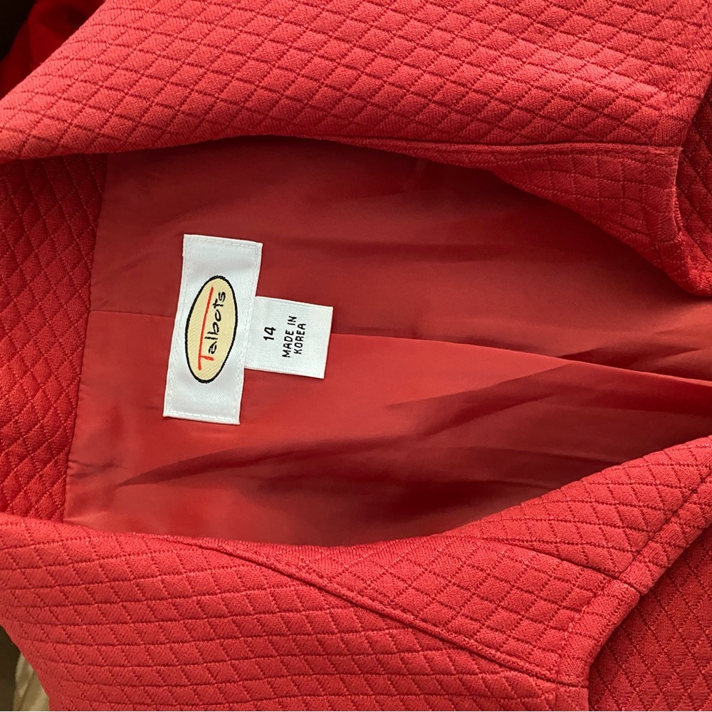 Talbots Red Zip-Front Textured Jacket - image 2